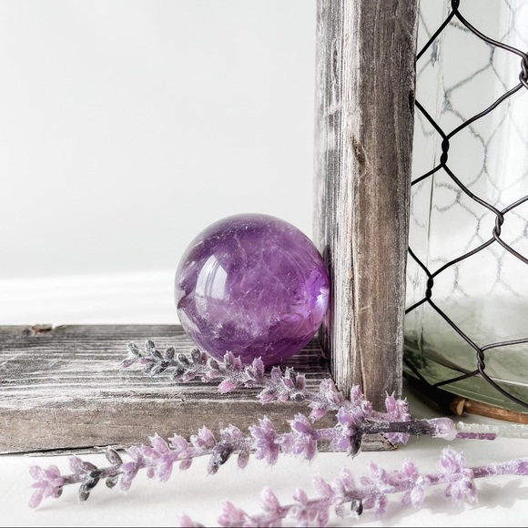 Amethyst 42 mm Sphere Orb Display - Picture 3 of 6